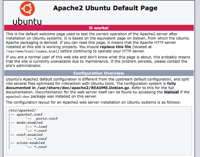 Apache2 default page